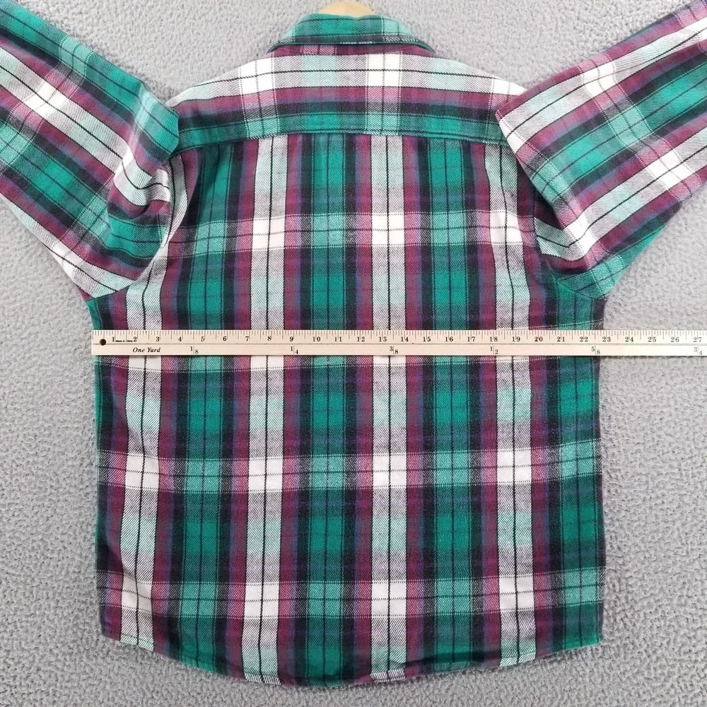 Five Brother Shirt Mens Large Teal Plaid Flannel Workwear Heavyweight Button Up